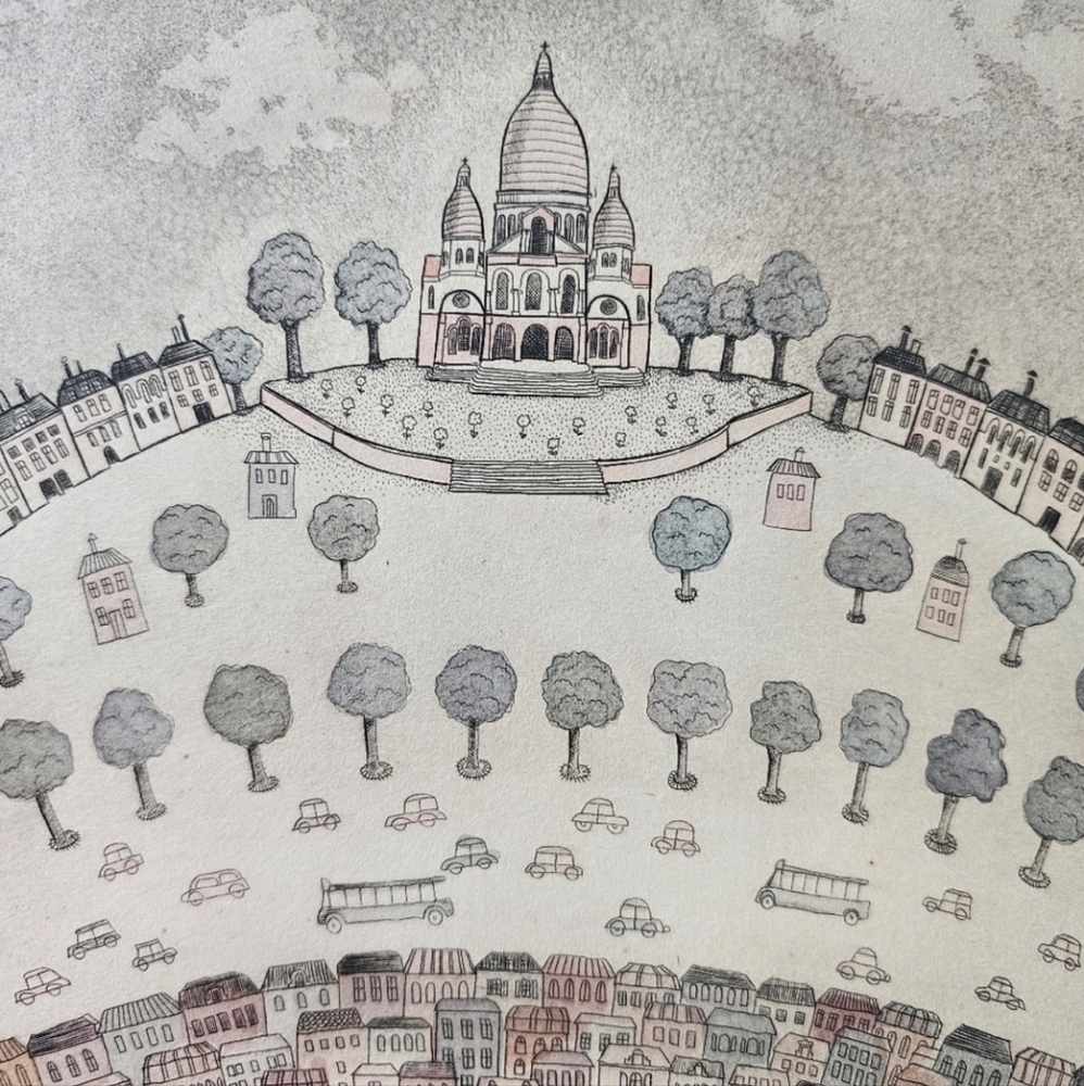 Christine Chagnoux Montmarte 1960s Signed Numbered Muted Water Color Litho Paris - Picture 12 of 16